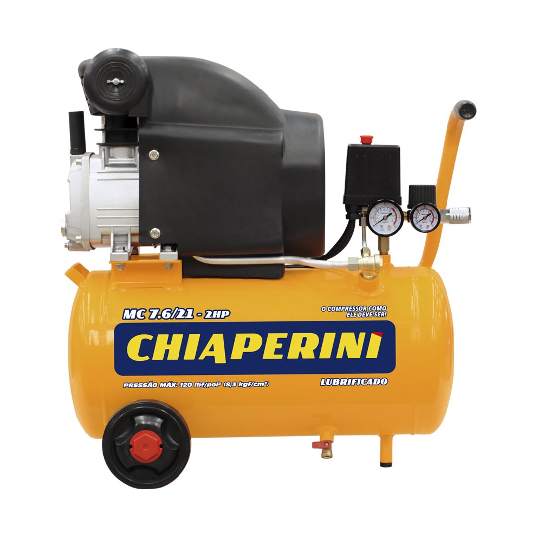 Motocompressor Chiaperini MC 7,6/21L 2hp 120psi - Linha Hobby